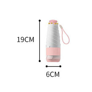 Parapluie pliable télescopique à 5 plis avec dégradé de couleurs, léger, compact, portable, capsule, commande manuelle, protection solaire et UV pour filles - Product Image 3