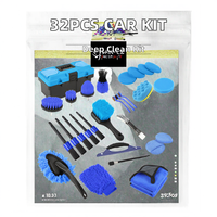 32pcs Detailing Kits PP Material Brush Set avec accessoires de forage et boîte à outils portable pour le nettoyage de la maison en plein air