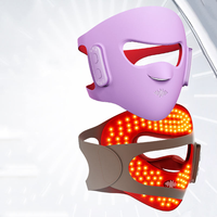 Masque facial LED en silicone 3D personnalisé pour la luminothérapie rouge 660nm 850nm, équipement de beauté portable sans fil