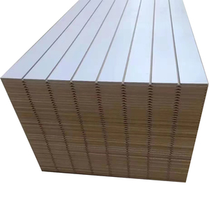 <span class=keywords><strong>Panneau</strong></span> Slatwall en panneaux de fibres haute densité MDF fendus en mélamine noire blanche de 18mm - Product Image 2