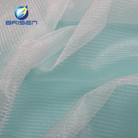Rideau de doublure de mariée 100% polyester gris maille tissus tulle pour robe de mariée
