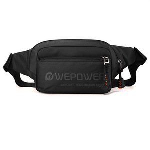 Sac banane/sac de poitrine unisexe léger en nylon pour le sport, avec logo personnalisé, motif lettres, fermeture éclair, résistant à l'eau, pour homme - Product Image 1