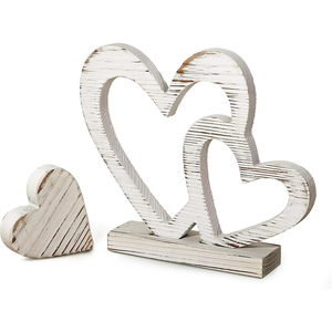 เครื่องประดับตั้งโต๊ะรูปหัวใจแบบ MDF สไตล์ Shabby Chic สำหรับตกแต่งบ้านในวันวาเลนไทน์ ตกแต่งห้องนั่งเล่น - Product Image 1