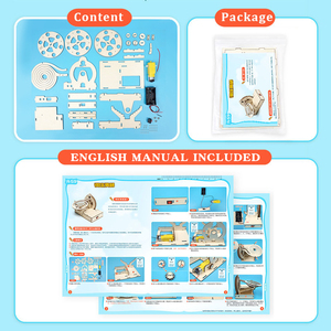 Puzzle 3D en bois Grande Muraille, circuit de billes à piles, glissière à billes en acier, <span class=keywords><strong>kit</strong></span> mécanique <span class=keywords><strong>DIY</strong></span>, jouet scientifique et logique STEM pour hommes - Product Image 4