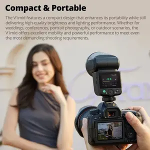 Flash <span class=keywords><strong>Godox</strong></span> V1mid <span class=keywords><strong>TTL</strong></span> 1/8000s HSS 55WS avec batterie au lithium pour appareils photo Canon/Nikon/Sony/Fuji/Olympus - Product Image 5