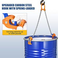 Pince de levage pour fûts d'huile 1 tonne G80, pince de levage forgée pour fûts, pince de levage à double chaîne pour fûts d'huile, pour fûts de 55 gallons
