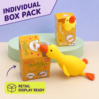 Jouet à presser en forme de canard, assortiment jaune et blanc, en TPR souple et moelleux, jouets sensoriels anti-stress pour les 14 ans et plus, unisexe, cadeaux et faveurs de fête, vente au détail