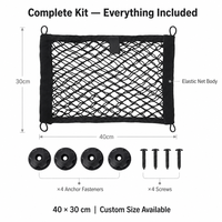 Filet de rangement noir élastique et extensible réglable pour accessoires intérieurs de voiture, SUV, camions, filet de coffre avec crochets, filets en plastique découpables