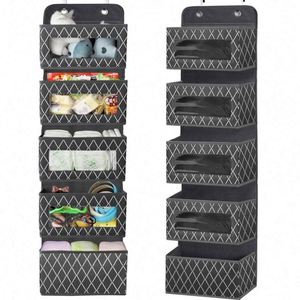 Foldable Over Door Baby Hanging Door Organizer with 5 <b>Large</b> Pockets for Pantry Baby Nursery Bathroom Closet Dorm - Product Image 1