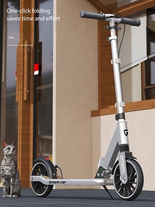 Pédales larges, pliables, hauteur réglable, trottinette à deux roues pour enfants et adultes, haute élasticité et résistance à l'usure - Product Image 4