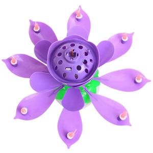 Beautiful fashion Flower music romantic petal cake shape Flower Lotus Candle lotus petal candle for party birthday holiday - Product Image 4