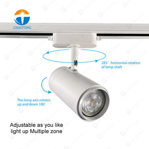 Diseño moderno <span class=keywords><strong>MR16</strong></span> LED Track Light Fixture Aluminio 2/3/4-Wire Rails Montado en superficie Ajustable GU10 Focus Light Housing COB - Product Image 3