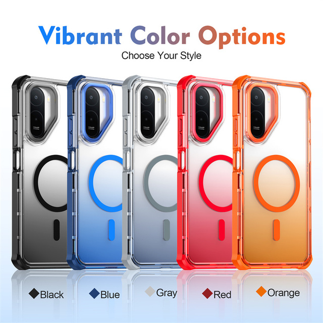 Built-In Magnetic Ring TPU+PC Shockproof Phone Cover, Skin-Friendly Anti-Fingerprint Protective Case for Redmi A7 Pro/A7/Turbo 5