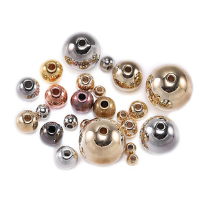 St. Kunkka Round <b>Bead</b> Caps Electroplated Gold Silver <b>Plastic</b> Resin DIY Jewelry Findings Scattered <b>Beads</b> 8mm 10mm 12mm - Product Image 1