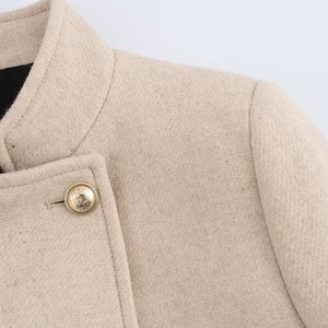 Giacca invernale da <span class=keywords><strong>donna</strong></span> in <span class=keywords><strong>Tweed</strong></span> doppiopetto 2024 alla moda Casual retrò lungo largo elegante cappotto da <span class=keywords><strong>donna</strong></span> - Product Image 5