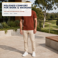 Polo unisexe en mélange coton-lyocell 51 %, manches courtes, maille piquée, séchage rapide, anti-plis, personnalisable OEM, vente en gros