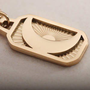 2022 Hochwertige Vintage Emaille PVD 18K Vergoldete Halskette Sonne Mond Stern Edelstahl <span class=keywords><strong>Tarot</strong></span>-Karten-Halskette - Product Image 4