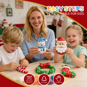 Set de Arcilla Seca al Aire Personalizada para Navidad, 12 Figuras Festivas, Arcilla de Modelar No Tóxica, Empaque con Logotipo OEM, Regalo de Manualidades para Niños - Product Image 4