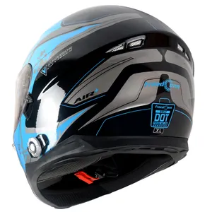 Motorcycle Full <strong>Face</strong> for <strong>Helmet</strong> Double <strong>Visor</strong> ABS Shell DOT/ECE Certified for Group Intercom for 6 Riders 120 Hours - Product Image 1