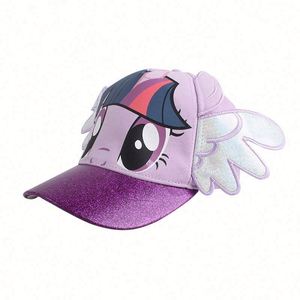 Casquette de baseball rose pour filles avec perruque intégrée, motif dessin animé, vente en gros - Product Image 3
