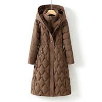 Veste longue matelassée pour femme - Manteau d'hiver 2-en-1 avec doublure amovible, parka matelassée à capuche pour l'extérieur - Logo personnalisé