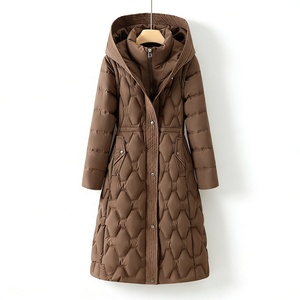 Veste longue matelassée pour <span class=keywords><strong>femme</strong></span> - Manteau d'hiver 2-en-1 avec doublure amovible, <span class=keywords><strong>parka</strong></span> matelassée à capuche pour l'extérieur - Logo personnalisé - Product Image 5