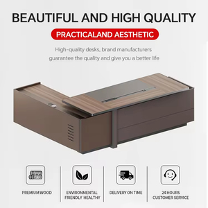 مكتب كمبيوتر بالجملة مع أدراج، طاولة مدير حديثة لمجموعة أثاث المكاتب، مكتب مدير تنفيذي فاخر على شكل حرف L - Product Image 2