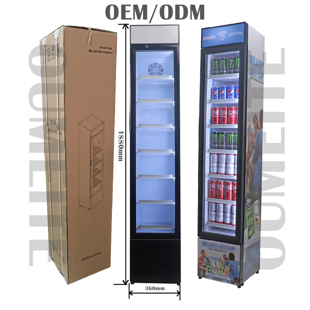 OUMEITE SC105L 105L Showcase Upright Cooler Display Beverage Fridge With Glass Door