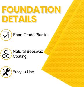 Nuevo Paquete de 10 Láminas de Plástico para Base de Colmena de Abejas, de 8-1/2 Pulgadas de Profundidad, Enceradas, Amarillas, para Aplicaciones en Granjas Apícolas - Product Image 2