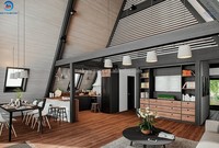 Maison modulaire Triangle Home Building à 2 chambres, préfabriquée, luxueuse, isolée, avec structure en acier, pour jardin