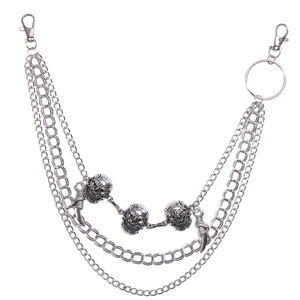 โซ่คล้องกางเกงโลหะหลายชั้นลายหัวกะโหลก สีเงินทิเบต สไตล์ฮิปฮอป  สำหรับตกแต่งกางเกงยีนส์ลำลอง - Product Image 5