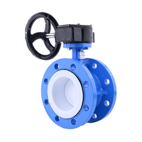 Vanne papillon manuelle de bride de Turbine de vente directe d'usine Vanne papillon en fonte ductile PTFE pour eau gazole