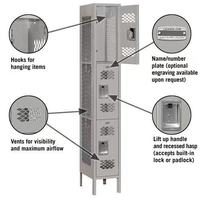 Casiers de rangement métalliques modernes grande capacité avec ventilation – Armoire en acier pour maison, garage, bureau, salle de sport, école