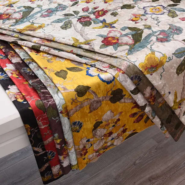 Tela de cama de terciopelo con estampado de poliéster, tapicería de Proveedor Profesional
