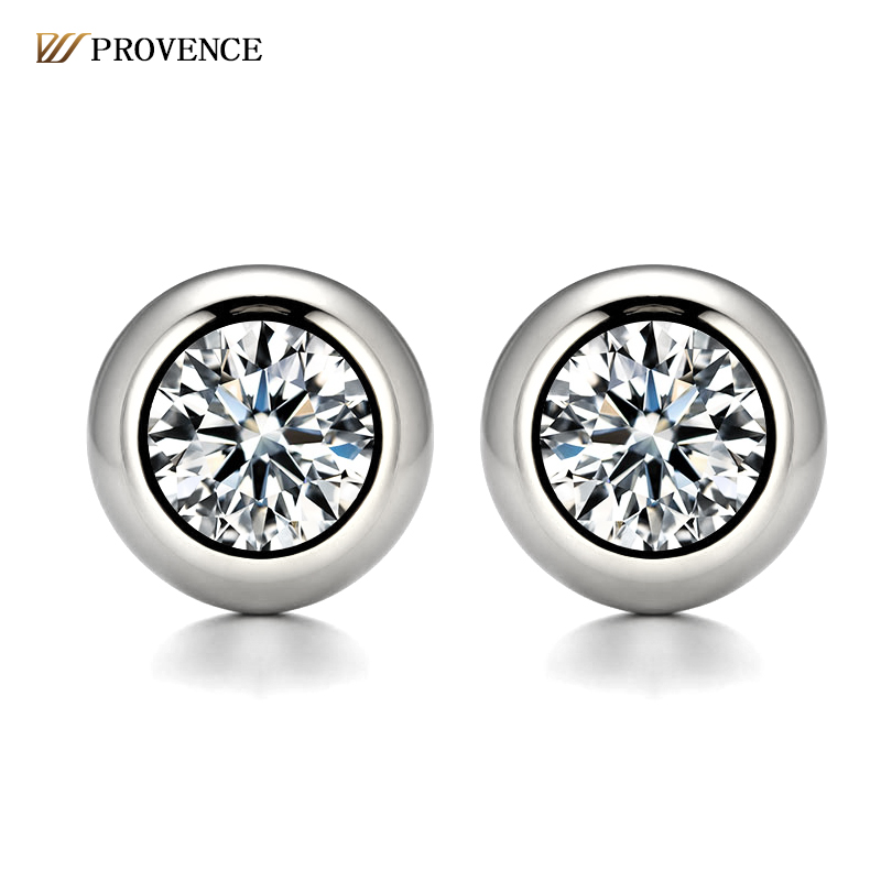 Boucles d'oreilles en or blanc 10 carats avec diamants de laboratoire