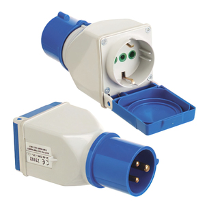 Adattatore Industriale Cetac Schuko Singolo 2P con Cappuccio - Product Image 1
