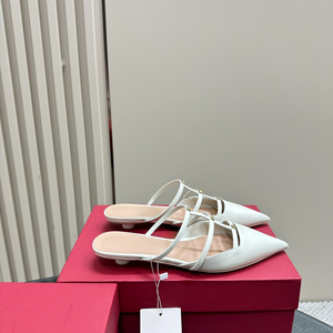 Temperament <b>pointed</b> rivet cool summer <b>flat</b> trailer work commuting <b>flat</b> shoes <b>toe</b> multifunctional women's slippers - Product Image 6