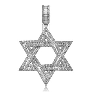 Kalung Liontin Bintang Daud Zirkon Mewah dan Indah, Perhiasan Fashion Pria Wanita, Tren Pesta <span class=keywords><strong>Rock</strong></span>, Hadiah Perhiasan - Product Image 2