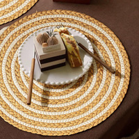 Set de table rond en corde de coton et raphia tressé à la main, motif sucette, pour table à manger, mariage, luxe