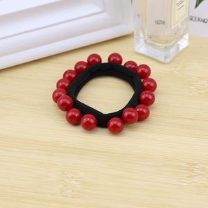 Élastiques à cheveux en tissu avec perles pour femmes, bandeaux décontractés avec perles, couleurs mélangées aléatoires, haute qualité - Product Image 4
