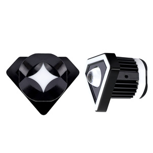 ไฟสปอร์ตไลท์ LED สำหรับมอเตอร์ไซค์ทรงเพชร สีขาว-เหลือง แสงคู่ กันน้ำระดับ IP67 พร้อมไฟวงแหวน Angel Eye ใช้ได้กับรถมอเตอร์ไซค์ทั่วไป 24V - Product Image 1