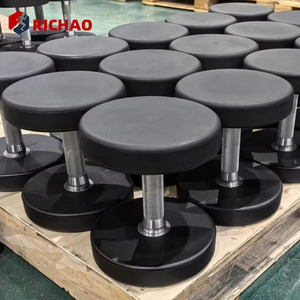 Custom Urethane Gym Weights Dumbells Set Commercial <strong>10kg</strong> 20kg <strong>Dumbell</strong> Pair Fitness Round PU Dumbbell - Product Image 2