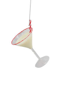 Ornements de Noël festifs faits à la main en forme de <span class=keywords><strong>verre</strong></span> à cocktail - Verres à <span class=keywords><strong>martini</strong></span> peints à la main pour décorations d'arbre de Noël, finition imitation antique - Product Image 2