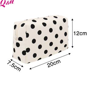 Sac de rangement supérieur transparent avec doublure en pvc toile de coton sac cosmétique toile et pochette en cuir avec fermeture éclair - Product Image 3