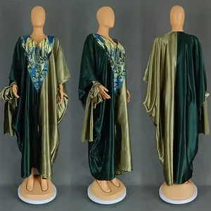 Robes africaines grande taille pour femmes 2024, automne printemps, élégantes, col en V, robe de soirée maxi, <span class=keywords><strong>boubou</strong></span>, mode musulmane, caftan - Product Image 6