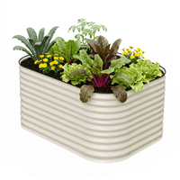 Bac à légumes surélevé en acier ondulé modulaire personnalisé en usine, jardinière en métal galvanisé pour la culture de légumes dans la cour de la maison