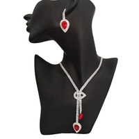 XE-107 Nouveauté Parure de Bijoux de Mariée de Luxe Plaqué Or, Collier et Boucles d'Oreilles Ornés pour Accessoires de Mariage ou Cadeaux