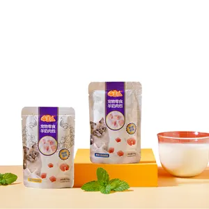 Nhà Máy Giá OEM Chất Lượng Tốt Mèo Snack Mèo Ướt Thực Phẩm Dê Của Sữa Gà Dê Của Sữa Cá Tuyết Hương Vị 70 gam/túi Mèo Xử Lý Đồ Ăn Nhẹ