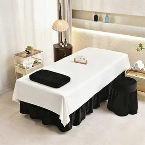 Juego de Cuatro Fundas de Cama de Estilo Retro Francés, Juego de Fundas de Cama Exclusivas de Alta Gama en Color Negro para Salón de Belleza y Masajes - Product Image 6