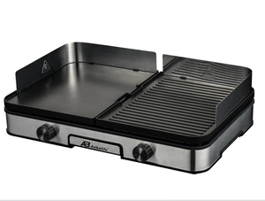 Grill électrique de table Anbolife de <span class=keywords><strong>grande</strong></span> <span class=keywords><strong>taille</strong></span>, multifonction, sans fumée, grill Teppanyaki, 2 brûleurs, <span class=keywords><strong>plancha</strong></span> grill plate - Product Image 1